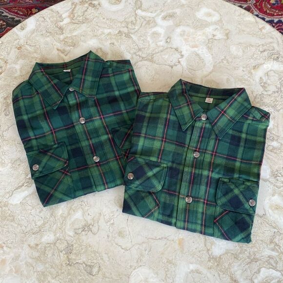 NEW! 100% Cotton Flannel Plaid Button Down Shirt - Picture 1 of 11